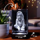 AURA PURE - M - bloc de verre Photo 3D (1-3 Personnes)