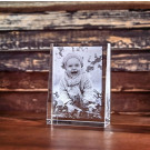 Prisme en verre Portrait Taille M Photo Laser 2D