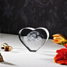 Coeur en verre gravure 2d photo laser 