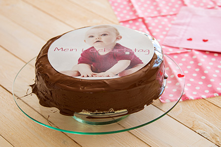 Gâteau au chocolat avec photo personnalisée